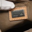 FENDI Zucchino Canvas Hand Bag Nylon Beige Silver Auth bs26890-17