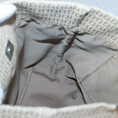 FENDI Zucchino Canvas Hand Bag Nylon Beige Silver Auth bs26890-18