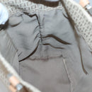 FENDI Zucchino Canvas Hand Bag Nylon Beige Silver Auth bs26890-19