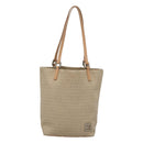 FENDI Zucchino Canvas Hand Bag Nylon Beige Silver Auth bs26890-13