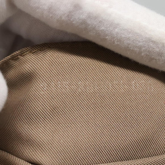 FENDI Zucchino Canvas Hand Bag Nylon Beige Silver Auth bs26890