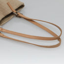 FENDI Zucchino Canvas Hand Bag Nylon Beige Silver Auth bs26890-7