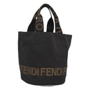 FENDI Hand Bag Nylon Black Brown Auth bs26891-1