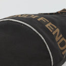 FENDI Hand Bag Nylon Black Brown Auth bs26891-12
