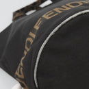 FENDI Hand Bag Nylon Black Brown Auth bs26891-13