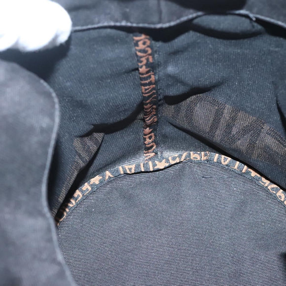 FENDI Hand Bag Nylon Black Brown Auth bs26891