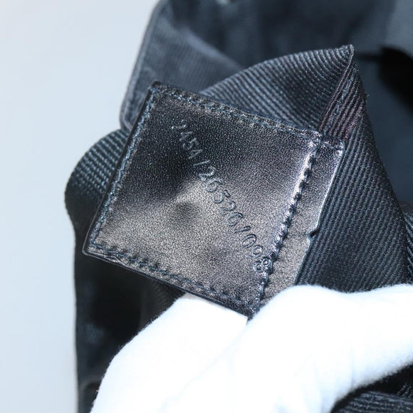 FENDI Hand Bag Nylon Black Brown Auth bs26891