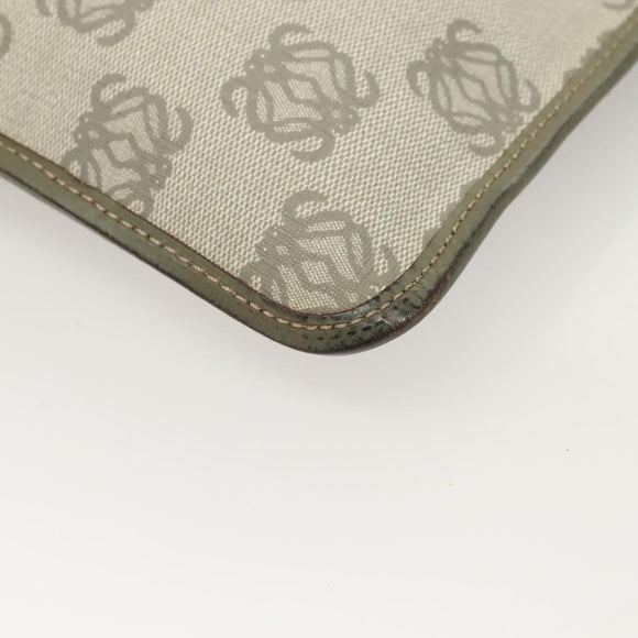 LOEWE Anagram Shoulder Bag PVC Gray Gold Auth bs26893