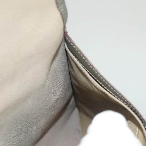 LOEWE Anagram Shoulder Bag PVC Gray Gold Auth bs26893