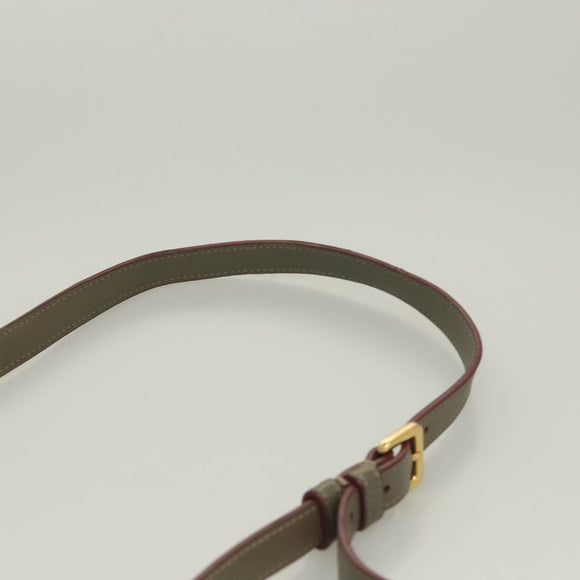 LOEWE Anagram Shoulder Bag PVC Gray Gold Auth bs26893