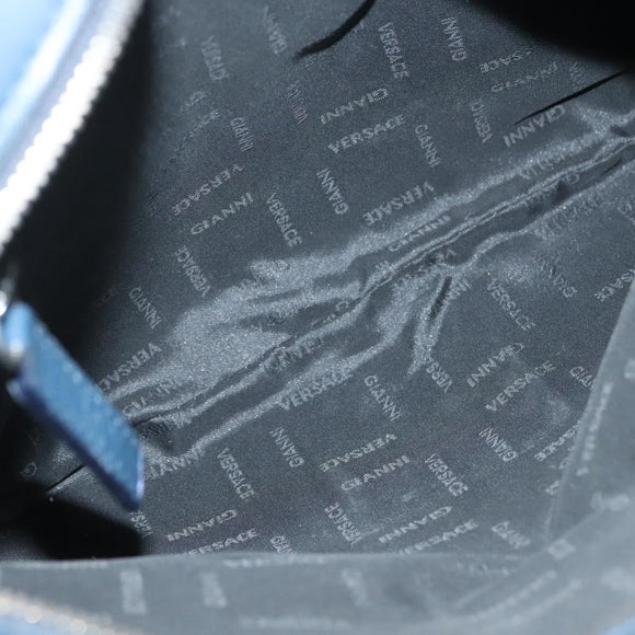 VERSACE Shoulder Bag Leather Blue Auth bs26901