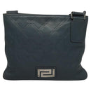 VERSACE Shoulder Bag Leather Blue Auth bs26901-13