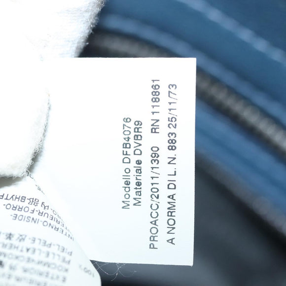 VERSACE Shoulder Bag Leather Blue Auth bs26901