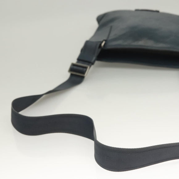 VERSACE Shoulder Bag Leather Blue Auth bs26901