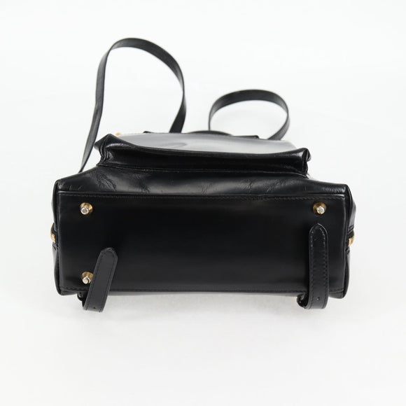 Gianni Versace Backpack Enamel Black Gold Auth bs26902