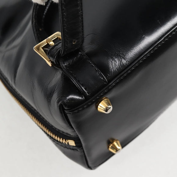 Gianni Versace Backpack Enamel Black Gold Auth bs26902