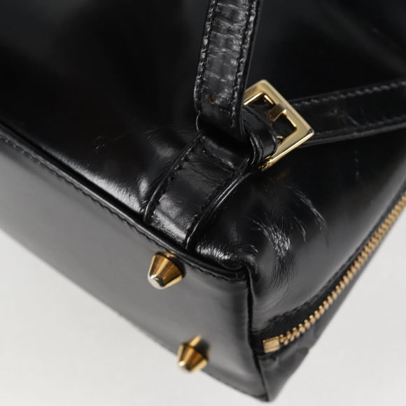 Gianni Versace Backpack Enamel Black Gold Auth bs26902