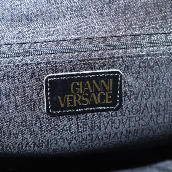 Gianni Versace Backpack Enamel Black Gold Auth bs26902