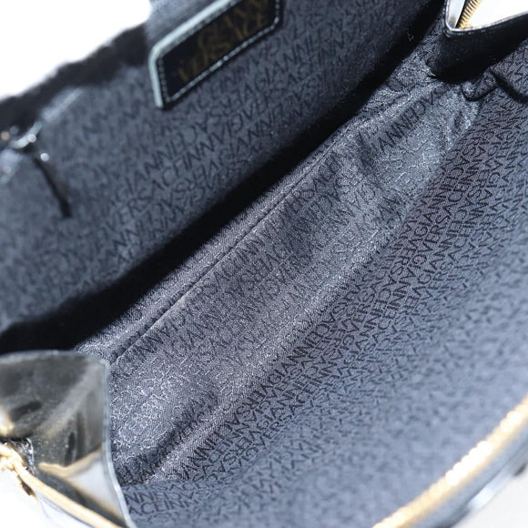 Gianni Versace Backpack Enamel Black Gold Auth bs26902