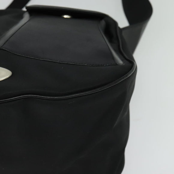 Gianni Versace Shoulder Bag Leather Black Silver Auth bs26903