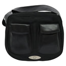 Gianni Versace Shoulder Bag Leather Black Silver Auth bs26903-13