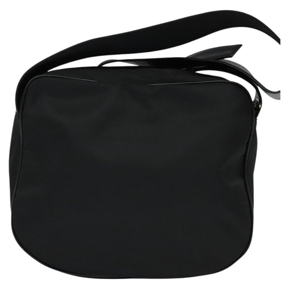 Gianni Versace Shoulder Bag Leather Black Silver Auth bs26903