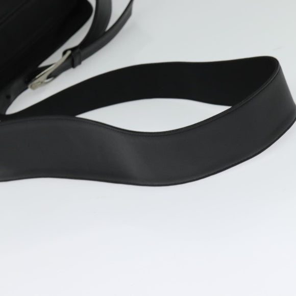 Gianni Versace Shoulder Bag Leather Black Silver Auth bs26903