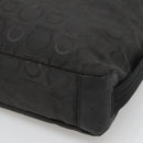 Salvatore Ferragamo Gancini Bag Canvas Leather Black Silver Auth bs26905-9