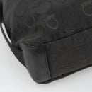 Salvatore Ferragamo Gancini Bag Canvas Leather Black Silver Auth bs26905-14