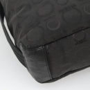 Salvatore Ferragamo Gancini Bag Canvas Leather Black Silver Auth bs26905-16