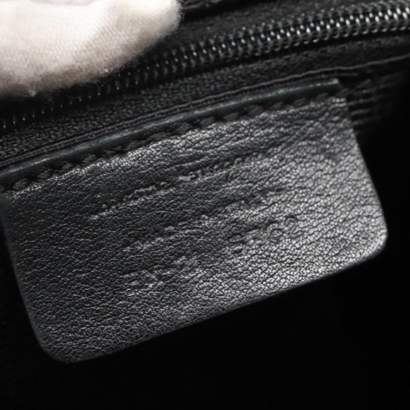 Salvatore Ferragamo Gancini Bag Canvas Leather Black Silver Auth bs26905