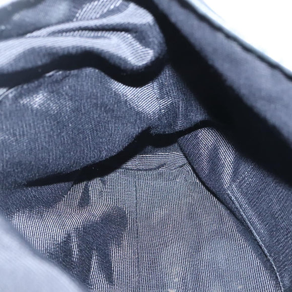 Salvatore Ferragamo Gancini Bag Canvas Leather Black Silver Auth bs26905