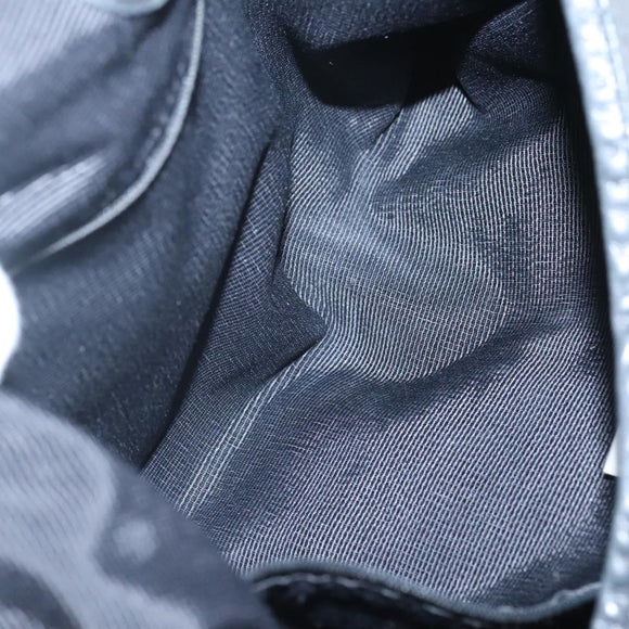 Salvatore Ferragamo Gancini Bag Canvas Leather Black Silver Auth bs26905