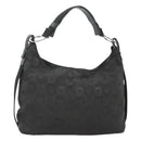 Salvatore Ferragamo Gancini Bag Canvas Leather Black Silver Auth bs26905-1