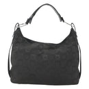 Salvatore Ferragamo Gancini Bag Canvas Leather Black Silver Auth bs26905-13