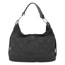 Salvatore Ferragamo Gancini Bag Canvas Leather Black Silver Auth bs26905-2