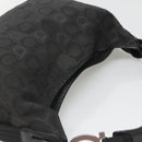 Salvatore Ferragamo Gancini Bag Canvas Leather Black Silver Auth bs26905-6