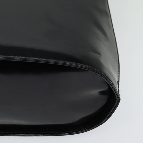 Salvatore Ferragamo Gancini Shoulder Bag Enamel Black Auth bs26907