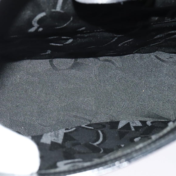 Salvatore Ferragamo Gancini Shoulder Bag Enamel Black Auth bs26907