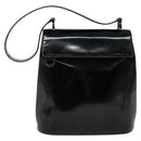 Salvatore Ferragamo Gancini Shoulder Bag Enamel Black Auth bs26907-2