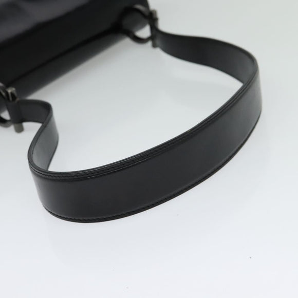 Salvatore Ferragamo Gancini Shoulder Bag Enamel Black Auth bs26907