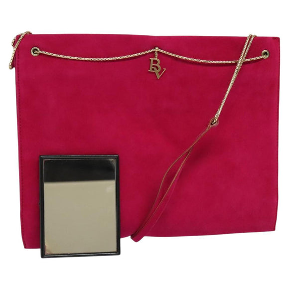 BOTTEGA VENETA Shoulder Bag Suede Pink Gold Auth bs26909