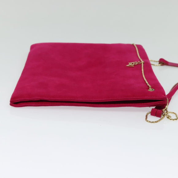 BOTTEGA VENETA Shoulder Bag Suede Pink Gold Auth bs26909