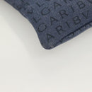 BVLGARI Logo Mania Shoulder Bag Canvas Blue Silver Auth bs26910-9