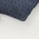 BVLGARI Logo Mania Shoulder Bag Canvas Blue Silver Auth bs26910-11