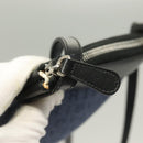 BVLGARI Logo Mania Shoulder Bag Canvas Blue Silver Auth bs26910-13