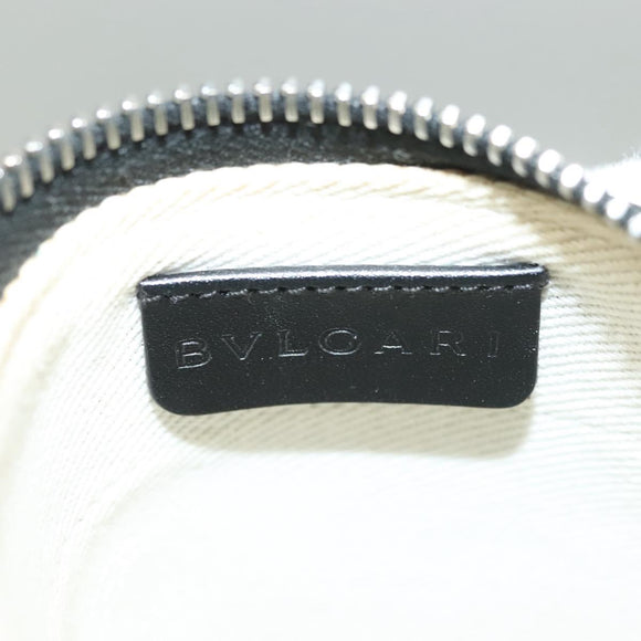 BVLGARI Logo Mania Shoulder Bag Canvas Blue Silver Auth bs26910