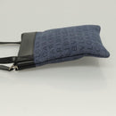 BVLGARI Logo Mania Shoulder Bag Canvas Blue Silver Auth bs26910-4
