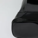 GUCCI Bamboo Shoulder Bag Enamel Black Gold Auth bs26920-9