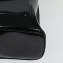 GUCCI Bamboo Shoulder Bag Enamel Black Gold Auth bs26920-11